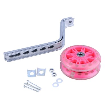 LIOOBO Bicycle Training Wheels Heavy Duty Rear with Stabilizers Mounted Kit for Pink