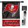 WinCraft Buccaneers Banner House Flag and 5 Foot Flagpole Set