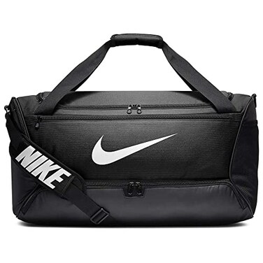 Nike Brasilia Training Medium Duffle Bag, Durable for Women &amp; Men with Adjustable Strap, Black/Black/White