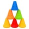 LIOOBO 50 Pcs Skating Obstacle Roller Skating Practice Cones Orange Soccer Ball Roller Skating Training Cup Blue Soccer Ball Skating Training Cone Kids Football Outdoor Trumpet