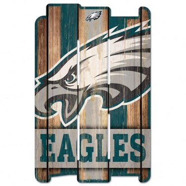 Wincraft NFL Philadelphia Eagles Wood Fence Sign, Black