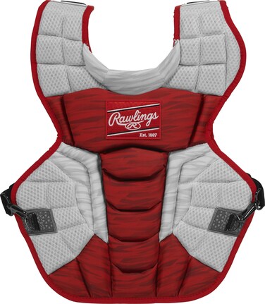 Rawlings   VELO 2.0 Catcher's Chest Protector   Baseball   Intermediate - 15 1/2"   Scarlet/White