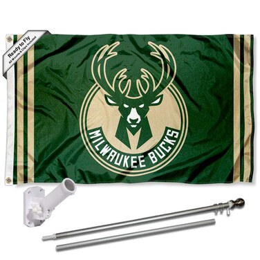 WinCraft Milwaukee Bucks Flag Pole and Bracket Set