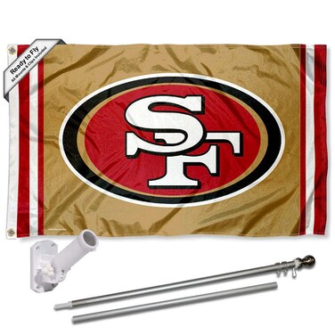 WinCraft 49ers Gold Flag Pole and Bracket Kit