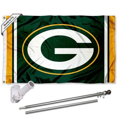 WinCraft Green Bay Packers Flag Pole and Bracket Kit