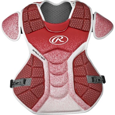 Rawlings Sporting Goods Catchers Adult Velo Series Chest Protector, 17", Scarlet/White