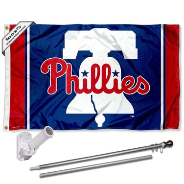 WinCraft Philadelphia Baseball Bell Flagpole and Bracket Holder Set