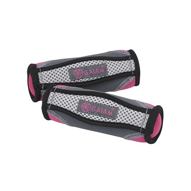 Gaiam Hand Weights for Women &amp; Men Soft Dumbbell Walking Hand Weight Sets with Hand Strap - Walking, Running, Physical Therapy, Aerobics - 2lb Set (2 x 1lb Weights)