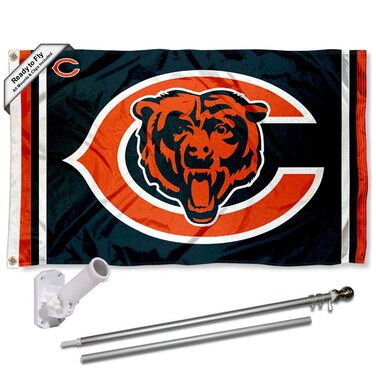 WinCraft Bears Dual Logo Flag Pole and Bracket Kit