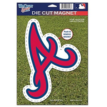 MLB Atlanta Braves 82580010 Die Cut Logo Magnet, Small, Black