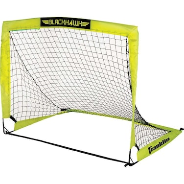 Franklin Sports Blackhawk Backyard Soccer Goal - Portable Kids Soccer Net - Pop Up Folding Indoor + Outdoor Goals - 4' x 3' - Optic Yellow