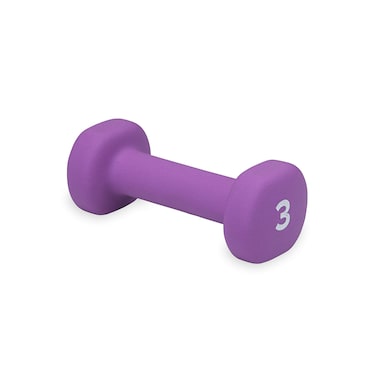 Gaiam Dumbbell Hand Weight (Sold in Singles) - Neoprene Coated Exercise &amp; Fitness Dumbbell for Home Gym Workouts and Strength Training - Free Weights for Women and Men (3lb, Purple)