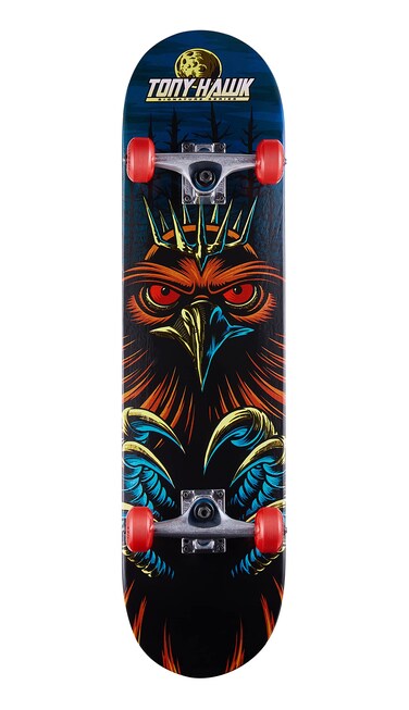 Sakar Tony Hawk 31 Inch Skateboard Tony Hawk Signature Series 4, 9-ply Maple Deck Skateboard for Cruising, Carving, Tricks and Downhill,Royal Crown