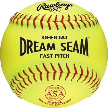 Rawlings   Official DREAM SEAM Fastpitch Softballs   11" USA / ASA   Synthetic Cover C11RYSA   12 Count