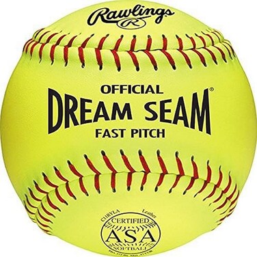 Rawlings   Official DREAM SEAM Fastpitch Softballs   USA/ASA   11" Pro Leather Cover   C11RYLA   12 Count