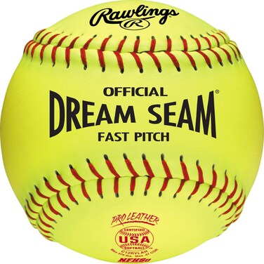 Rawlings   Official DREAM SEAM Fastpitch Softballs   12" USA / ASA NFHS   C12RYLAH   12 Count