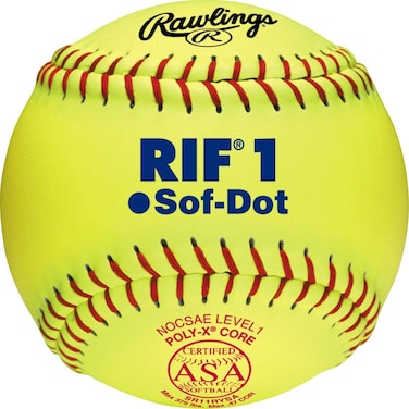 Rawlings   Official RIF 1 Sof-Dot Fastpitch Softball   11" ASA   SR11RYSA   12 Count, Multicolor