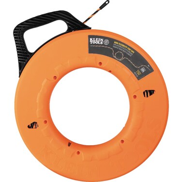 Klein Tools 50376 150-Foot Fish Tape, High-Flex Polyester, 3 Strand Braided Wire Puller Electrical Fish Tape with Non-Conductive Tip
