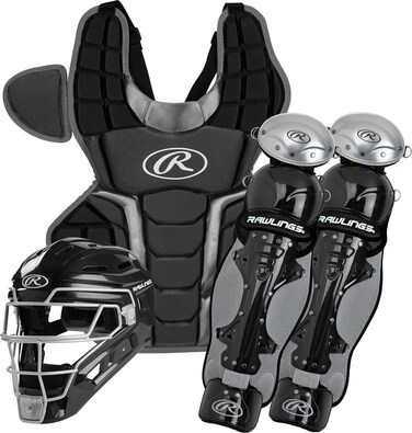 Rawlings   RENEGADE 2.0 Catcher's Set   Baseball   NOCSAE Certified   Adult 15+   Black/Silver