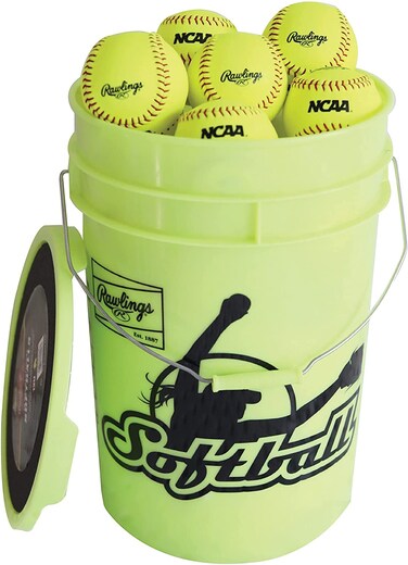 Rawlings   NC12BB Fastpitch Softballs &amp; Bucket   12"   18 Count