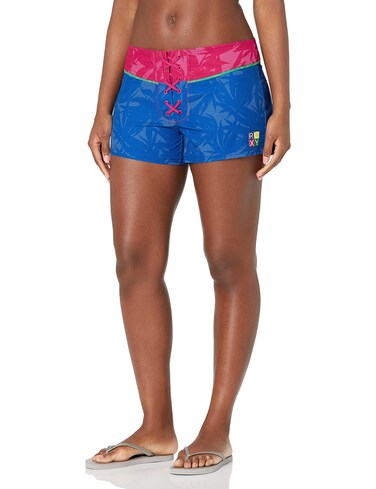 Roxy Women's Standard Pop Surf Boardshort, Princess Blue Texture Flower, XL