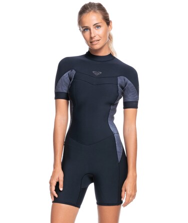 Roxy Womens 2/2 Syncro Short Sleeve Back Zip QLCK Wetsuit - Jet/Black   4