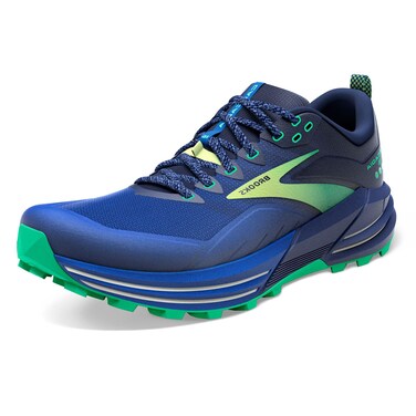 Brooks Men's Cascadia 16 Trail Running Shoe - Blue/Surf The Web/Green - 9.5 Medium