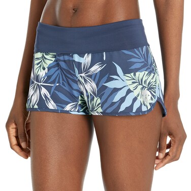Roxy womens Endless Summer Printed Boardshort Board Shorts, Mood Indigo Seaside Tropics, Large US