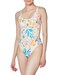 Roxy Womens Juniors Open Back Reversible One-Piece Swimsuit White L