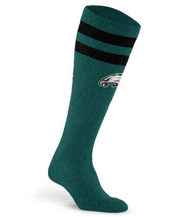 For Bare Feet NFL PHILADELPHIA EAGLES Cozy Feather Compression Varsity Stripe Team Color Large/Extra Large