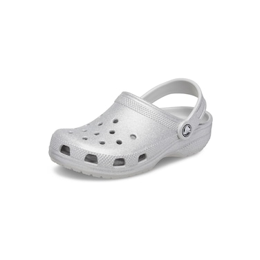 Crocs Classic Clogs, Silver Glitter, 13 US Unisex Little Kid