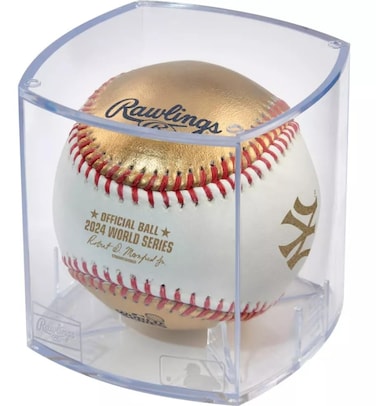 Rawlings   Official 2024 World Series Dueling   Yankees vs. Dodgers   WS Dueling Ball   White/Gold Leather