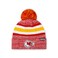 FOCO Kansas City Chiefs NFL Logo Heather Stripe Pom Beanie Hat, Team Color