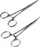 SURGICAL ONLINE Versatile Angling Tools with 2pc 5 Inch Fishing Forceps Set - Stainless Steel, Curved &amp; Straight Hemostats, Serrated Jaws, Locking Mechanism, and Lightweight Design