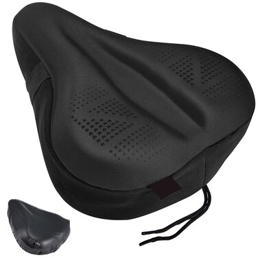 Zacro Bike Seat Cushion - Padded Gel Bike Seat Cover for Men &amp; Women Comfort, Extra Soft Bicycle Saddle fit with Peloton, Spin Stationary Exercise