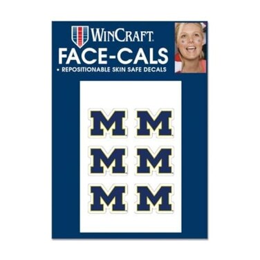Wincraft NCAA Michigan Wolverines Face Tattoos, Team Colors, One Size
