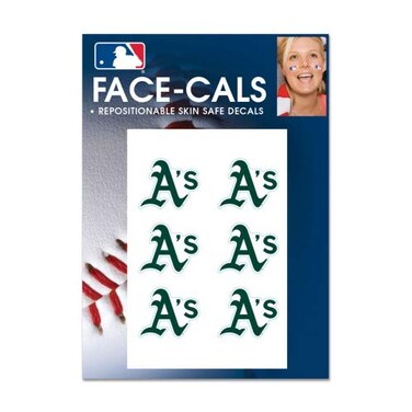 WinCraft MLB Oakland Athletics Face Tattoos, Team Colors, One Size