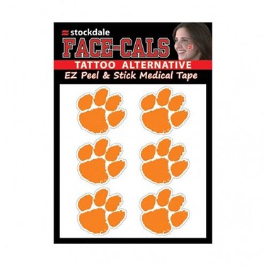 Wincraft NCAA Clemson Tigers Face Tattoos, Team Colors, One Size
