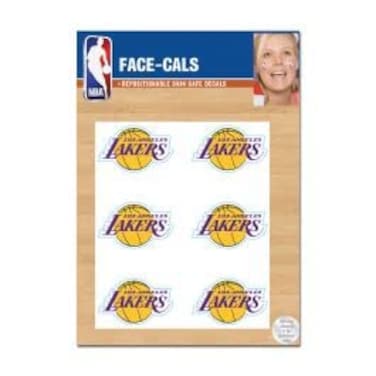 Wincraft NBA Los Angeles Lakers Face Tattoos, Team Colors, One Size