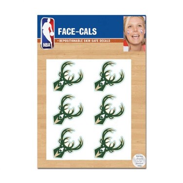 Wincraft NBA Milwaukee Bucks Face Tattoos, Team Colors, One Size