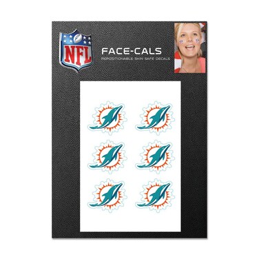 WinCraft NFL Miami Dolphins Face Tattoos, Team Colors, One Size