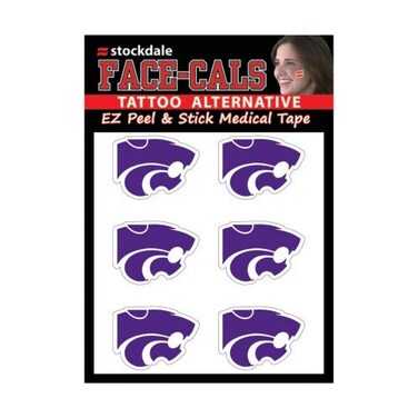 WinCraft NCAA Kansas State Wildcats Face Tattoos, Team Colors, One Size