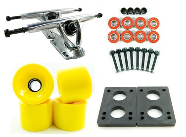 180mm Polished Trucks 70mm Wheels Combo (Solid Yellow)