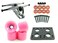 180mm Polished Trucks 70mm Wheels Combo (Solid Pink)