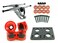 180mm Polished Trucks 70mm Wheels Combo (Gel Red)