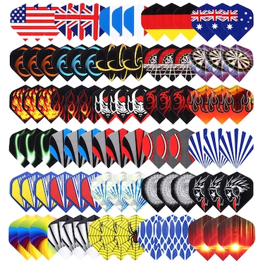 Niubixx Standard Dart Flights 30 Sets 90 Pcs Durable PET and Laser Replacement Feather Tail Wing - Perfect Accessories Equipment Supplies for Dart Games