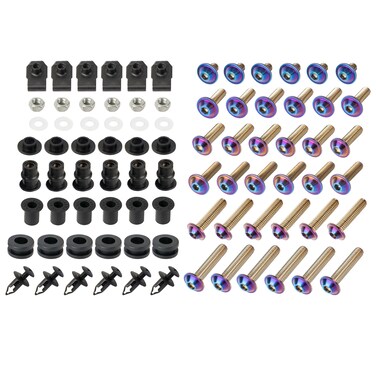 SPORT FAIRING Universal Fairing Bolt Kit M5 M6 Stainless Steel Motorcycle Screws Fasteners Fit for Kawasaki Suzuki Honda Yamaha-Rainbow