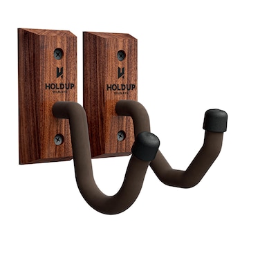 Hold Up Displays Gun Wall Mount, AR Wall Mount, Rifle Wall Mount, Shotgun Holder, Bow Wall Hanger, Gun Hooks for Wall, Walnut Hardwood Gun Display from Wisconsin - Made in USA