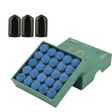 CM Pack of 50 Billiard Cue Tips Glue-on Pool Tips Replacement Kit 10mm Pool Stick Tips with Cue Tip Rubber Protector Cover for Pool Cues and Snooker-Blue