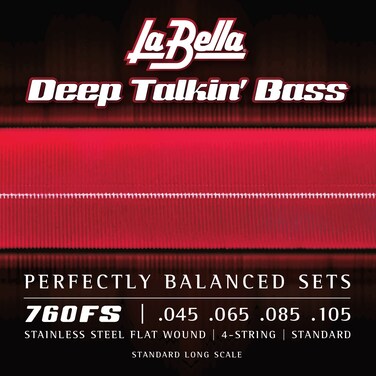 La Bella 760FS Deep Talkin' Stainless Steel Flat Wound - Standard Long Scale Through Body Bass Guitar String 45-105